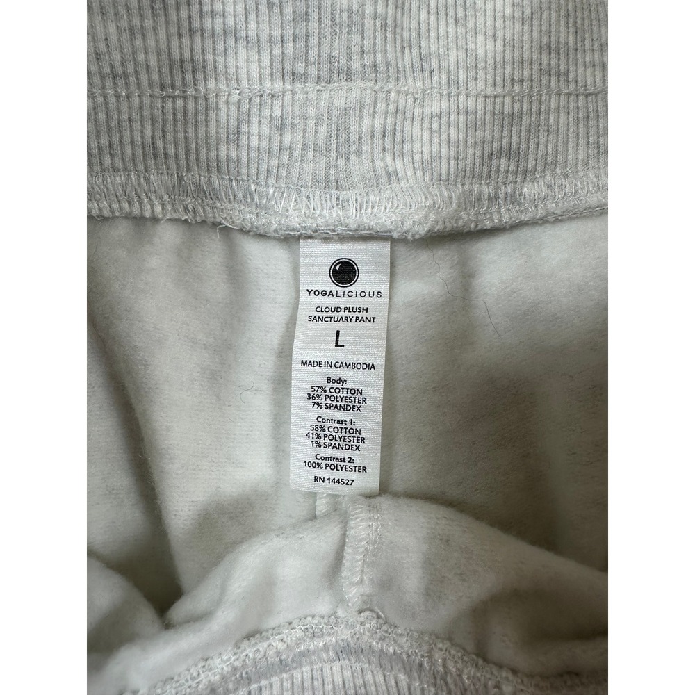 Yogalicious Cloud Plush Sanctuary Pant Heather Grey Wide Leg Snap Button Large - Picture 4 of 9